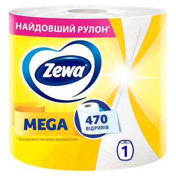 Бумажные полотенца Zewa Mega Roll 2 слоя 470 отрывов 1 рулон (7322542483046)