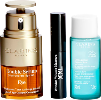 Набір для догляду за обличчям Clarins Сироватка 20 мл + Туш для вій 3 мл + Рідина для зняття макіяжу з очей 30 мл (3666057327445)