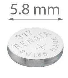 Батарейка часовая Renata 317, V317, SR516SW, SR62, 616