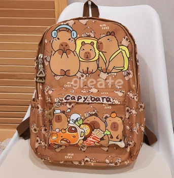 Дитячий Рюкзак Підлітковий з Капібара Capybara Коричневий 42х29х14 см