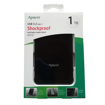 Зовнішній жорсткий диск PHD External 2.5'' Apacer USB 3.1 AC532 1TB Black (AP1TBAC532B-1)