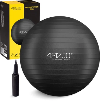Мяч для фитнеса (фитбол) 4FIZJO 75 см Anti-Burst Black (P-5907739316370)