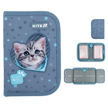 Пенал без наповнення Kite Studio Pets SP25-622-3, 1 відділення, 2 відворот