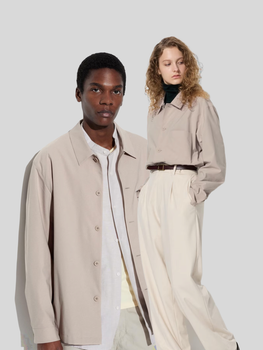 Сорочка Uniqlo розмір М бежева (31) (464917)