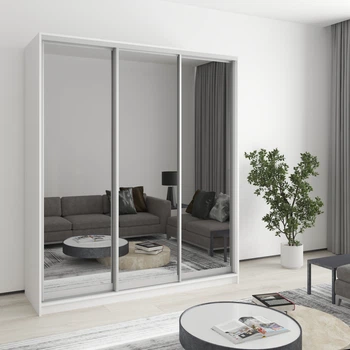 Шкаф-купе трехдверный MebelStar Комбо AL 3 Зеркала 180x60x240 см Аляска белая (MBS-1773)