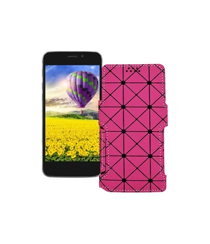 Чохол-книжка з екошкіри для телефону Impression ImSmart C501 Рожевий ромб