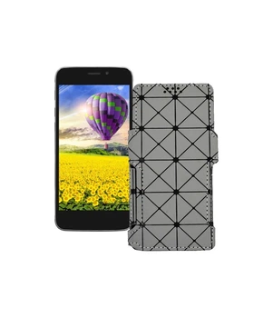 Чохол-книжка з екошкіри для телефону Impression ImSmart C501 Сірий ромб
