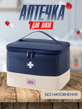 Аптечка, сумка-органайзер для медикаментів каркасна Синя 19,5x26,5x19,5 см (MEDORG-01BLU)