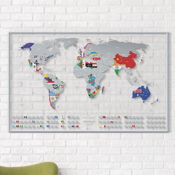 Скретч Постер Карта 1DEA.ME Travel Map AIR Flags
