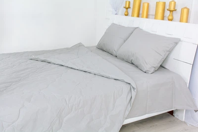 Летний постельный комплект MirSon №2416 Eco-Soft 116-5703 Light Gray одеяло 172х205 см + наволочки 2 х 50х70 см + простынь 200x220 см (2200003035155)