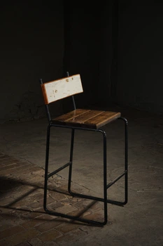 Барний стілець Відреставрований глянець Коричневе rsr_chair0006