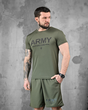 Армейский мужской летний костюм Army Ukraine шорты+футболка 2XL олива (91873)