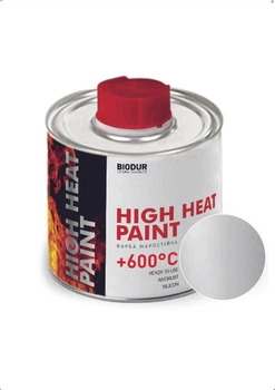 Жаростійка фарба для металевих поверхонь до +600 º Biodur High Heat Paint 200 мл Cрібляста