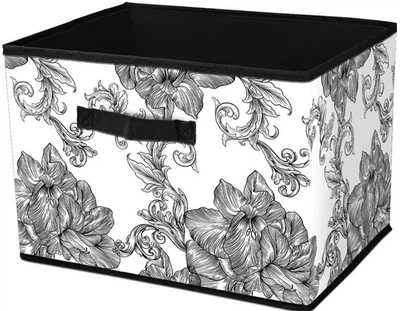 Корзина Idea Home NP-103R Anthracite Flowers 38x27x27 см