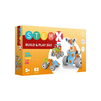 Конструктор Stem с болтами Build&Play 3 в 1 на 62 детали (3858894673261) (817547197)