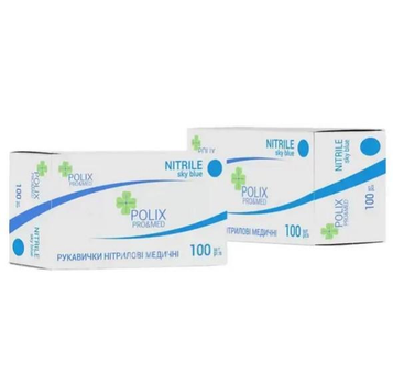 Рукавички нітрилові Polix PRO&MED (100 шт/уп) колір: SKY BLUE S