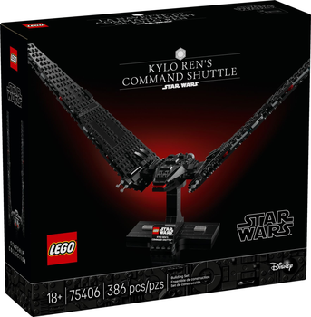 Klocki konstrukcyjne LEGO Star Wars Wahadłowiec dowodzenia Kylo Rena 386 elementów (75406)