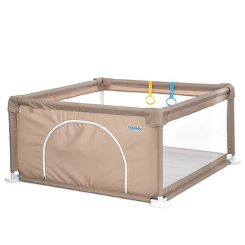 Дитячий манеж Bambi MR 1339-BG, Oxford 150D, ширина з ніжками: 132 см, дві ручки для підтримки малюка, бежевий