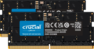 Оперативная память Crucial SODIMM DDR5-4800 32768MB PC5-38400 (Kit of 2x16384) (CT2K16G48C40S5)