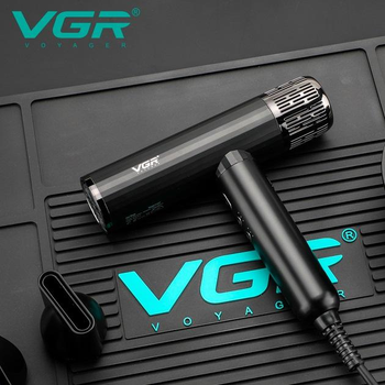 Фен професійний для волосся VGR V-427Black з іонізацією 1900Вт 110 000 об/хв 12 режими