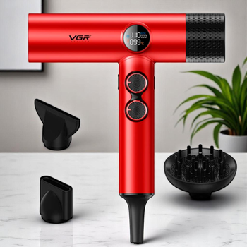 Фен професійний для волосся VGR V-401 Red 1900Вт 110 000 об/хв 40 режимів