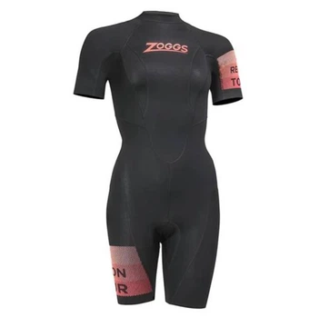 Гидрокостюм для плавания на открытой воде Zoggs Recon tour SHORTY 2 mm женский (черно-красный) XL (464113.BKRD.XL)
