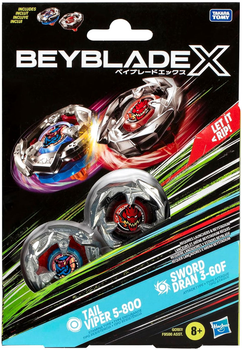 Набір іграшок Hasbro Beyblade X Tail Viper 5-80O Dran 3-60F Top Dual Pack G0197ES0 (5010996259295)