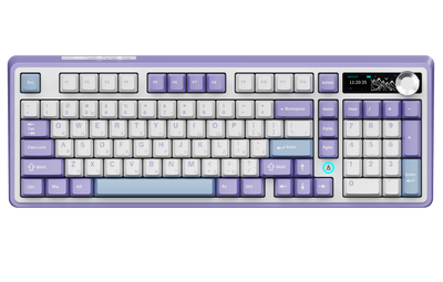 Клавіатура бездротова Ajazz AK980 RGB Clear Sky Switch Wireless With Screen підсвітка, фіолетовий (AK980-CS-PWB) 305781