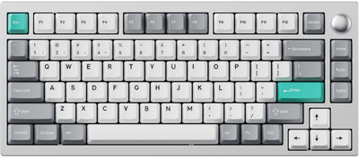 Клавіатура механічна Lemokey P1 Pro 84Key, Keychron Super Red, WL/BT/USB-A, QMK/VIA, Hot-Swap, EN/UKR, RGB, Knob, сріблястий 301172