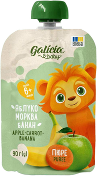 Пюре Galicia Baby Яблоко-морковь-банан для детей от 6-ти месяцев 90 г