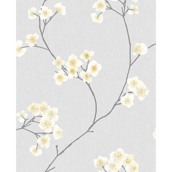 Виниловые обои на флизелиновой основе Graham & Brown Simplicity 33-285 Серый-Желтый