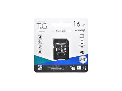 Карта пам'яті T&G 16 GB microSDHC Class 10 UHS-1 (U1) + SD-adapter (TG-16GBSD10U1-01)