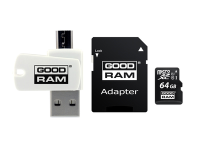 Карта пам'яті GOODRAM 64 GB microSDXC class 10 UHS-I All-in-One (M1A4-0640R12)
