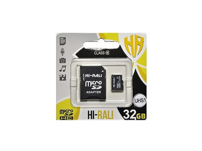 Карта пам'яті Hi-Rali 32 GB microSDHC class 10 UHS-I + SD Adapter (HI-32GBSD10U1-01)