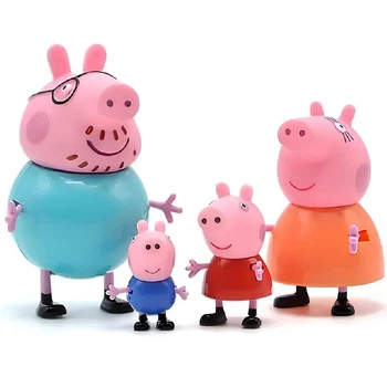Набор фигурок Свинка Пеппа RESTEQ, игрушки Peppa Pig, фигурки Свинка Пеппа и семья, игровые фигурки для детей