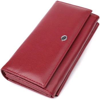 Женский кошелек с карманом для телефона из натуральной кожи ST Leather bg230fash69 Бордовый