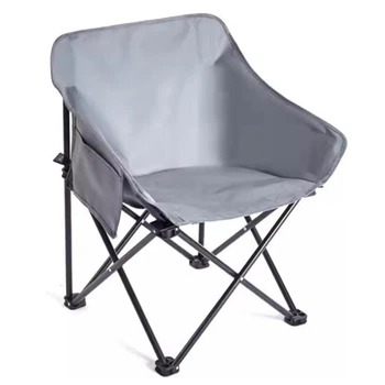 Складное туристическое кемпинговое кресло Camping Chair с чехлом Серое