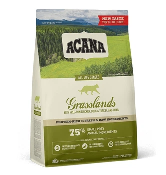 Сухой корм для котят, котов и кошек Acana Grasslands Cat с индейкой и уткой 1.8 кг
