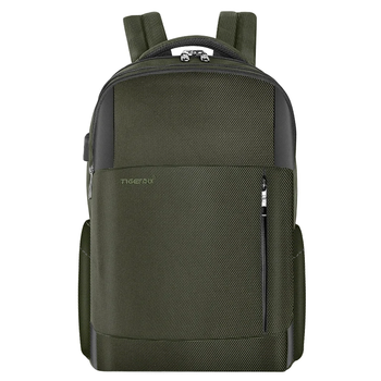 Рюкзак для ноутбука Tigernu T-B3906B 15.6" 24 л, USB-порт для заряджання, RFID-захист Olive