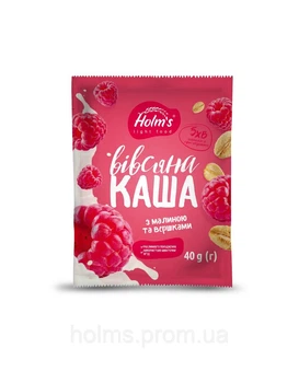 Упаковка каши овсяной HOLM'S light food с малиной и сливками 40 г х 12 шт