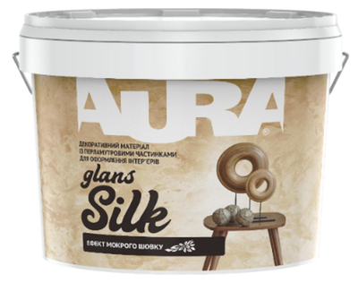 Декоративная перламутровая штукатурка AURA Silk Glans с эффектом мокрого шёлка, 1л
