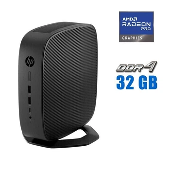 Неттоп HP t740 Thin Client USFF / AMD Ryzen V1756B (4 (8) ядра по 3.25 - 3.6 GHz) / 32 GB DDR4 / 512 GB SSD M.2 / AMD Radeon Pro WX 3100, 4 GB GDDR5, 128-bit / Win 10 Pro б/у