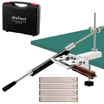 Точильний станок для ножів Disfact DS-10 Professional з пластиковим чемоданом та алмазними камнями, поворот на 360 градусів