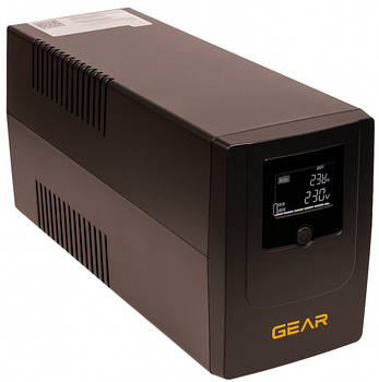 ДБЖ Gear 1200VA LCD Plastic RJ45+USB (GU-1200PLCD)
