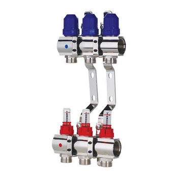 Коллектор гребенка для теплого пола расходомерами 3 контура KOER KR.1110-02 1"x3 WAYS KR2640