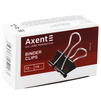 Біндер Axent 4401-A, 19 мм, 12 штук, чорний 4250266252163