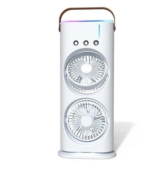 Настольный вентилятор двойной с охлаждением Double-ended Spray Fan LED подсветка Пульт ДУ (2104618502)