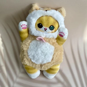 М'яка іграшка Котик у костюмі Ведмедик світлий 26см
