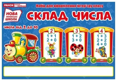 НУШ Набір для оформлення інтер'єру класу Склад числа Числа від 2 до 10 4823076139995