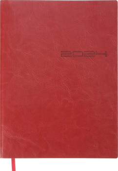 Щоденник датований 2024 Ideal А5 червоний штучна шкіра/поролон BM.2175-05 4823078976628